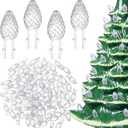 Boao 120 Pcs Ceramic Christmas Tree Replacement Lights Clear Plastic Flame Peg Bulbs Accessories for Ceramic Christmas Trees and DIY Projects(Clear,Medium)