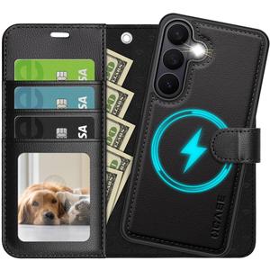 OCASE for Samsung Galaxy S26 Detachable Wallet Case with Card Holder, [2 in 1] PU Leather Flip Folio Case with RFID Blocking Stand Wrist Strap Shockproof Phone Cover 2026, Litchi Black