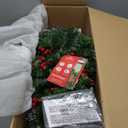 National Tree Company 4 ft Pre-Lit Crestwood Spruce Mini Artificial Christmas Entrance Tree, 100 Clear Lights, 230 Tips, Glitter, Pinecones, Red Berries, Gold Rubbed Pedestal Base, Green