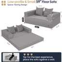 COMAX Boneless Futon Sofa Bed, 59" Small Low-Profile Floor Couch