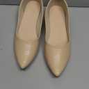 Women's Chunky Closed Toe Low Block Heels Work Pumps Comfortable Dress Wedding Shoes for Party Office, Nude, Size 9
