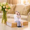 Couple Heart Hand Statue Sitting Sculpture, Wedding for Couple, Bride and Groom Figurines Couples Bedroom Decor, A Romantic Expression of Love, Best Gifts for Valentine's Day