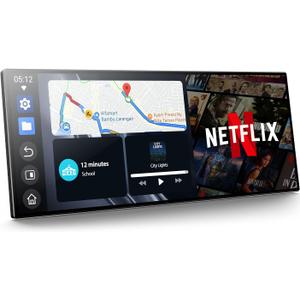 Volam 10.25'' Carplay Screen for car with Netflix YouTube and Backup Camera for iPhone Android Auto Upgraded Wireless AI Video Entertainment BOX Built-in Apps Voice Control GPS for iOS 10+ Android 11+