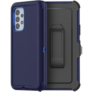 AICase for Galaxy A53 5G Case, Heavy Duty Drop Protection Full Body Rugged Shockproof/Dust Proof Military Protective Tough Durable Phone Cover for Samsung Galaxy A53 5G (Navy Blue with Belt Clip)
