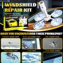 2 x CLAMPER Windshield Crack Repair Kit, Windshield Repair Kit for Chips and Cracks, 4 Pcs Car Glass Repair Kit, Cracks Gone Glass Repair Kit Automotive Quick Fix for Chips, Cracks, Bullseyes (Yellow)