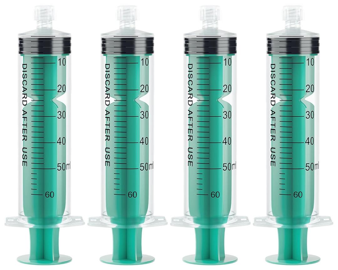 60ml Syringe without Needle Luer Lock Syringes with Cap, Sterile, 20 Pack