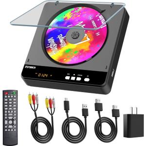 Portable DVD Player, All Region Free DVD Player with 1080P HDMI Upscaling for Smart TV, Compact Mini DVD Player with HDMI & AV Output, USB Playback, Anti-Shock, Remote Included