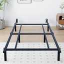 Mashomdec Twin Metal Bed Frame, 7 Inch Low Heavy Duty Platform Bed Frames Twin Size for Box Spring and Mattress, Easy Assembly, Noise-Free, Adjustable, Black