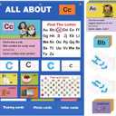 Alphabet Learning Pocket Chart, Alphabet Wall Chart for Toddlers 1-3, Handwriting Practice Letter Tracing Circle Time Learning Center for Classroom, Preschool Classroom Must Haves XL35x 27"