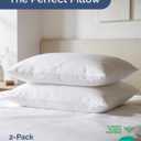 CGK Linens Ultra Thin Flat Pillows for Sleeping - Standard Size Pillows Set of 2 - Soft Down Alternative Bed Pillows for Back and Stomach Sleepers - Low Density, Low Loft Support - 20" x 26" - White