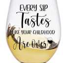 2 x 18th Birthday Gifts for Men Women - 18th Birthday Decorations for Women Turning 18 Years Old- 18 Year Old Gifts for Women Men 18th Birthday Personalized Gifts- Stemless Wine Glass (18th)