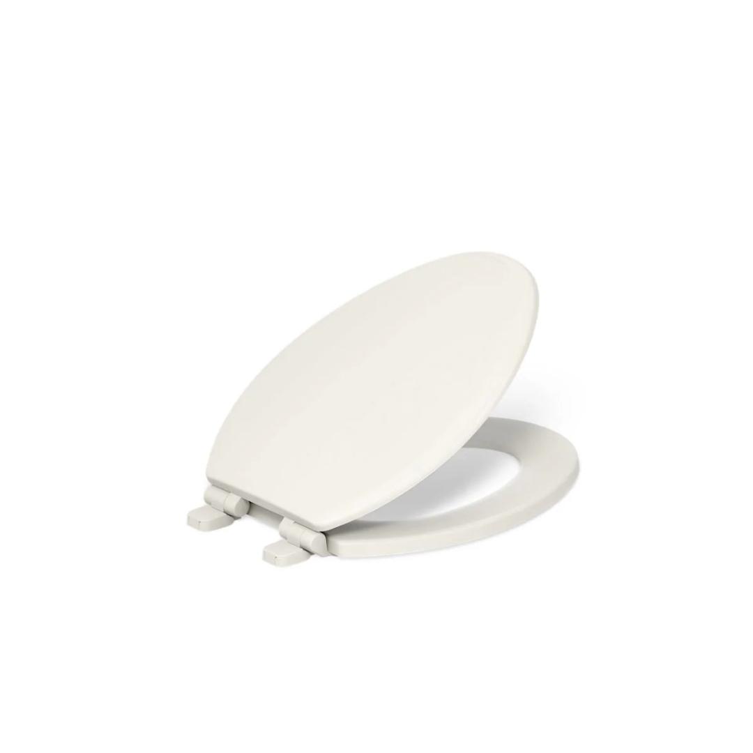 KOHLER Ridgewood Wood Biscuit Elongated Soft Close Toilet Seat