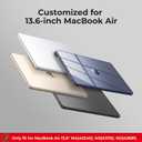 EooCoo Compatible with MacBook Air 13 inch Case M5 2026-2022 M4 M3 M2 Model A3449 A3240 A3113 A2681, Mac Air 13.6 inch Hard Shell & Keyboard Cover & Screen Film & Type-C, Crystal Clear