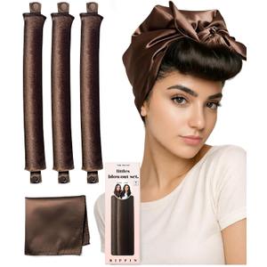 Littles Heatless Curls Overnight Rods - Upgraded Directional Grip Velvet Heatless Hair Curler to Sleep in No Heat Heatless Curling Flexi Rods Foam Hair Rollers for Blowout Look Long & Short Hair
