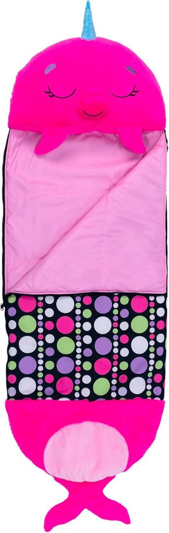Happy Nappers: Pillow & Sleepy Sack: Lg - Neil The Pink Narwhal