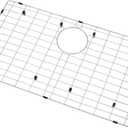 Redrubbit Stainless Steel Sink Grid and Protector for Bottom of Kitchen Sink, 27.6" x 14.6" with Drain Hole for Single Handmade Sink Bowl for Kitchen Sink Grate, Sink Bottom Grid, Sink Protector