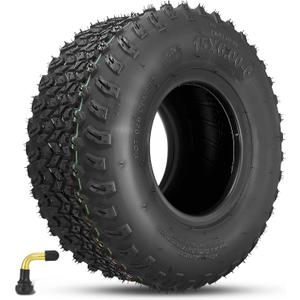 15x6.00-6 Front Lawn Mower Tire, 150/70-6 Tubeless Tire, for Garden Tractor Riding Mover Tractor Turf, 4 PR Tubeless, 220lbs Capacity