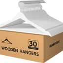 GRANNY SAYS Clothes Hangers for Closet, 30 Pack Wood Hanger, Heavy Duty Wooden Hangers for Coats, Suits, Pants, White