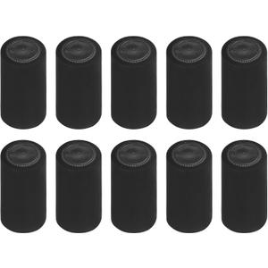Uxcell 100Pcs PVC Heat Shrink Capsules Wine Bottle Capsules Shrink Cap Wrap Shrink Top Cover for Wine Cellars and Home Kitchen, Black/Black 30x60mm