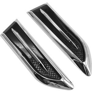 2 PCS Plastic Car Air Vent Trim Sticker, Hardy Body Vent Sticker, Suitable for Most Cars and Vehicles with Decorative Designs Silver