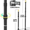 KJE 2 Pack Adjustable Heavy-Duty Tarp Poles, Camping Tent Poles Set with Ground Stakes & Guylines & Yellow Protection Caps, Aluminum Telescoping Pole(2.9ft to 8.7ft) for Outdoor Tarp Use