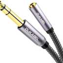 DUKABEL TopSeries Long 6.35mm (1/4 inch) to 3.5mm (1/8 inch) Headphone Jack Adapter -8ft (2.4m) 1/8 Female to 1/4 Male Extension Cable 3.5 to 6.35 for Mixer Guitar Piano Amplifier Speaker and More