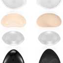 SATINIOR 4 Pairs Silicone Bra Inserts Breast Enhancers Add 2 Cups Breathable Non Slip Waterproof Push up Pads Reusable Bra Padding for Sports Bikini Swimsuits Dress Women Girls
