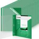 Teling Green 24 Pcs Clear Report Cover with 3 Prongs, Plastic Report Presentation Folders 90 Sheet Capacity Resume Document Covers for School Office (48 Pcs)