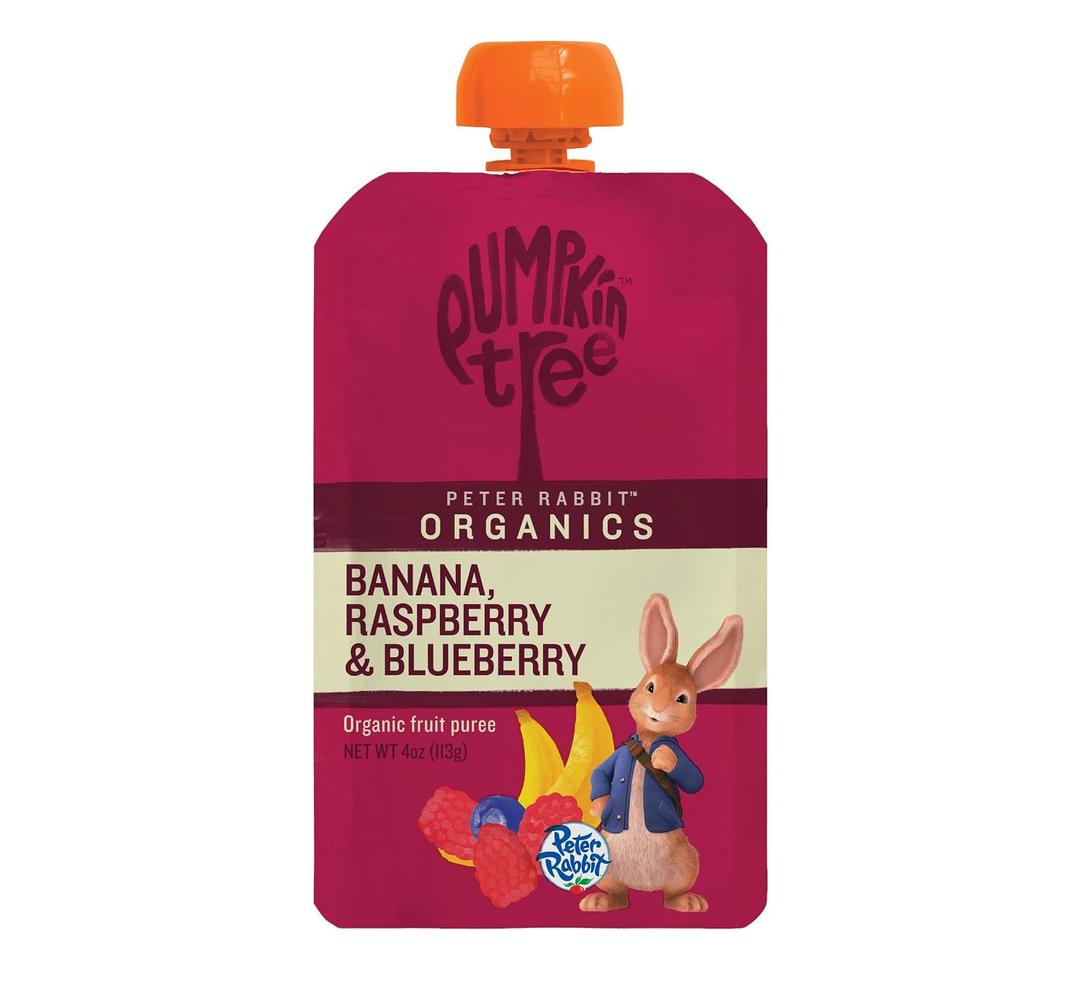 10 x Peter Rabbit Organics Baby Raspberry Banana Blueberry, 4 oz