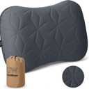 Camping Pillow with Removable Cover - Ultralight Inflatable Pillow for Camping Lightweight, Ergonomic and Washable for Camping, Hiking, and Travel Gray