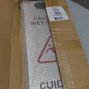 2 Pack Stainless Steel Wet Floor Sign, 24 Inch Caution Wet Floor Sign Portable Foldable Bilingual Safety Warning for Hotel Market Restroom Restaurant Office (Silver)