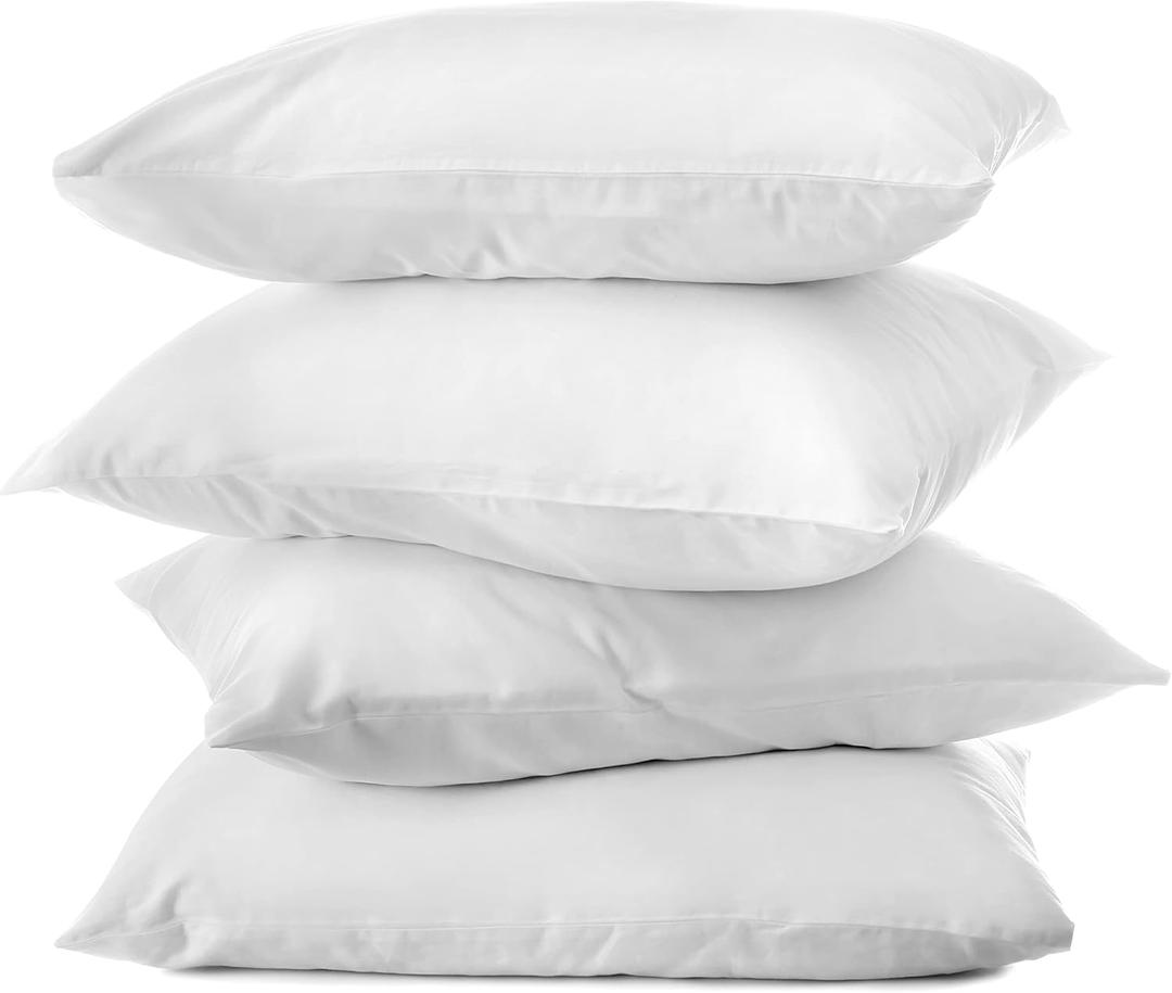Hudson Comfort 30x30 Pillow Protectors - Waterproof, European Square Zippered Pillow Covers (4 Pack, 30x30 Inch)