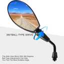 GOOFIT 8mm Clockwise Black Side Rear View Mirrors Replacement for Motorcycle Moped ATV GY6 Touring Bikes Sport Bike Racers Electric Scooter