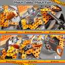 2 in 1 Workbench Tools Toys Set with Sound for Toddlers Aged 3-5, 145 PCS Educational Construction Mechanic Toolbox for Boys Girls, Pretend Play Toys Birthday Gift for Kids 3 4 5 6 Years Old, Large