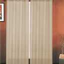 Elegant Comfort Luxury 2-Piece Grommet Sheer Panel/Curtain - Window Curtains 55-inch Width X 84-inch Length - Taupe