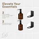 Amber Plastic Bottle | Refillable Wall Mount Liquid Soap Dispenser | 16 oz Hand Soap and Lotion for Every Bathroom | 2 Bottles