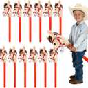 12 PCS 37 Inch Red Inflatable Stick Horse Balloons Durable PVC Horse Head on Stick for Western Cowboy Parties, Birthday Decorations, and Themed Events
