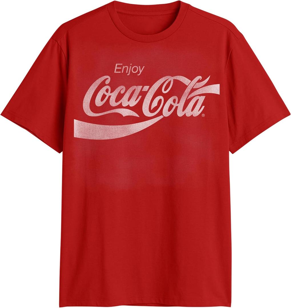 Coke Classic Vintage 80's Adult Logo T-Shirt (Small, Red)