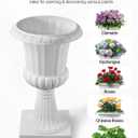 VEVOR Plastic Urn Planters, 15.8 x 26.4 Inch, 2 Pack White Classic Flower Pots Front Porch Planters, Indoor & Outdoor Vase for Wedding, Party, Event, Home, Stage, Garden, Balcony, Patio Decoration