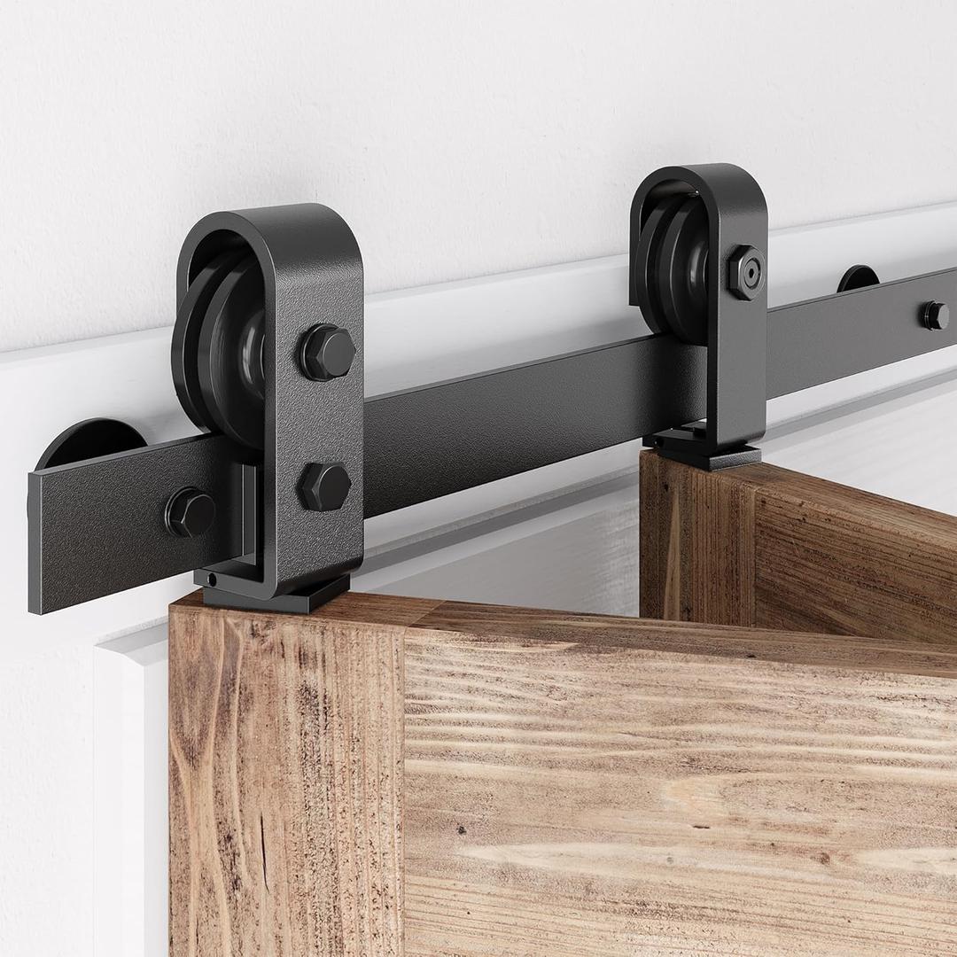 ALAMEDADT 72 inch Bi fold Sliding Door Hardware Kit for Four 17" Biford Closet Barn Doors, Top-Mount, Space Saving and Easy to Assembly (Track Only, No Door) 