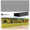 10 Pack 4.7 FT x 3/4 inch Aluminum Deck Balusters Horizontal Stair Baluster Hollow Round Black Staircase Bar Spindles for Indoor Outdoor Railing