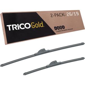 TRICO Gold (18-2619) 26 & 19 Inch Automotive Replacement Windshield Wiper Blades Super Premium All Weather Beam Blade for Select Vehicle Models, 2 count (Pack of 1)