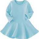 BGIRNUK Girls' Baby Dress Infant Toddler Girl Ruffles Long Sleeves Knit Sweater Cotton Dress Size 110
