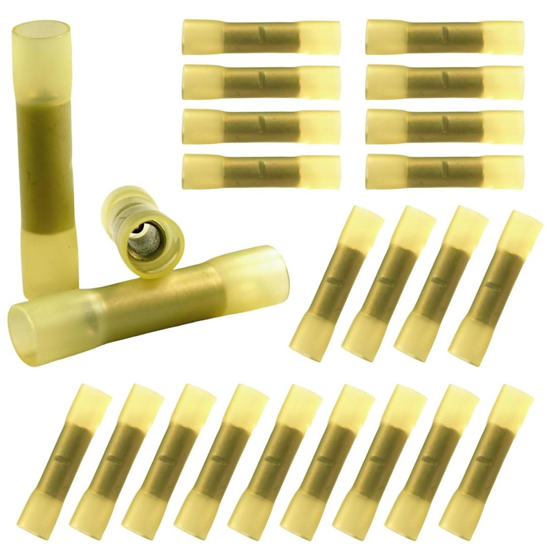 VANSIHO Heat Shrink Butt Connectors Set 24pcs 8 AWG Insulated Waterproof Crimp Terminal Splice for 8 Gauge Wire Cable,Boat,Home Electrical etc