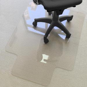 Kuyal 1/5" Thick Office Chair Mat, 36" x48" with Lip Heavy Duty Hard Computer Chair Mat, Under Desk Protector Carpeted Floors Mats, Easy Chair Movement, Can be Used on Carpet or Hard Floor, Ship Flat