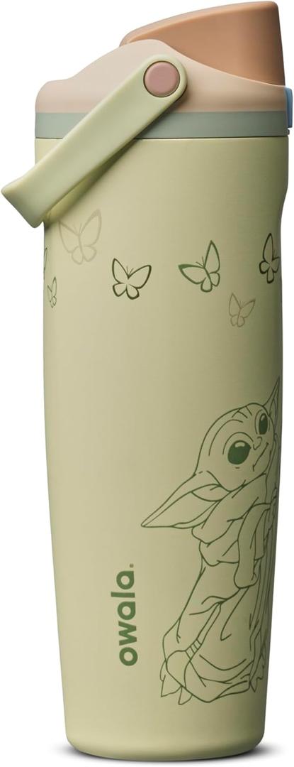 Owala Star Wars FreeSip Sway Insulated Stainless Steel Water Bottle with Two-Way Spout, Built-In Straw and Bucket Handle, Made for Travel, School, and Sports, 30oz, BPA Free, Leak Proof, GroGu