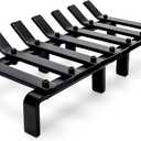 17 Fireplace Grates Wood Stove Grate Rack Stove Burning Rack Heavy Duty Solid Steel 7-Bars Firewood Holder Easy Assembly Fire Grate for Indoor Hearth Outdoor Firepit Matt Black
