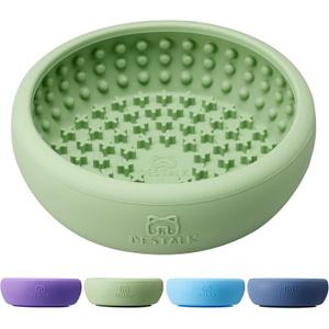 Dog Lick Bowl, Bestalk Anxiety Relief Lick Mat for Dogs, Non-Slip Freeze Licking Bowl Enrichment Puzzle Feeder for Distraction, BPA Free Silicone, Dishwasher Safe (Green,L)