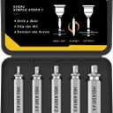 HSS Screw Extractor Set, 5-Piece HSS Steel Drill Bit Kit for Stripped Screws and Bolts, 2-14mm Sizes, with Storage Case, Grey