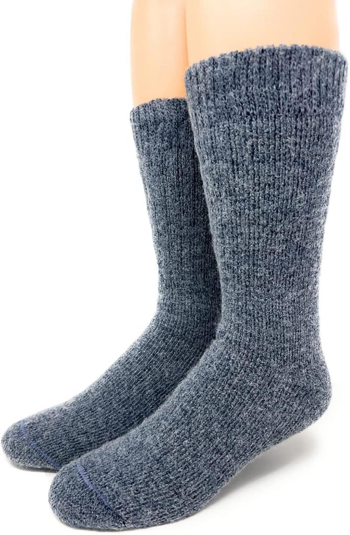 WARRIOR ALPACA SOCKS - Unisex Toasty Toes Ultimate Alpaca Socks For Men And Women (Gray) L